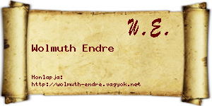 Wolmuth Endre névjegykártya
